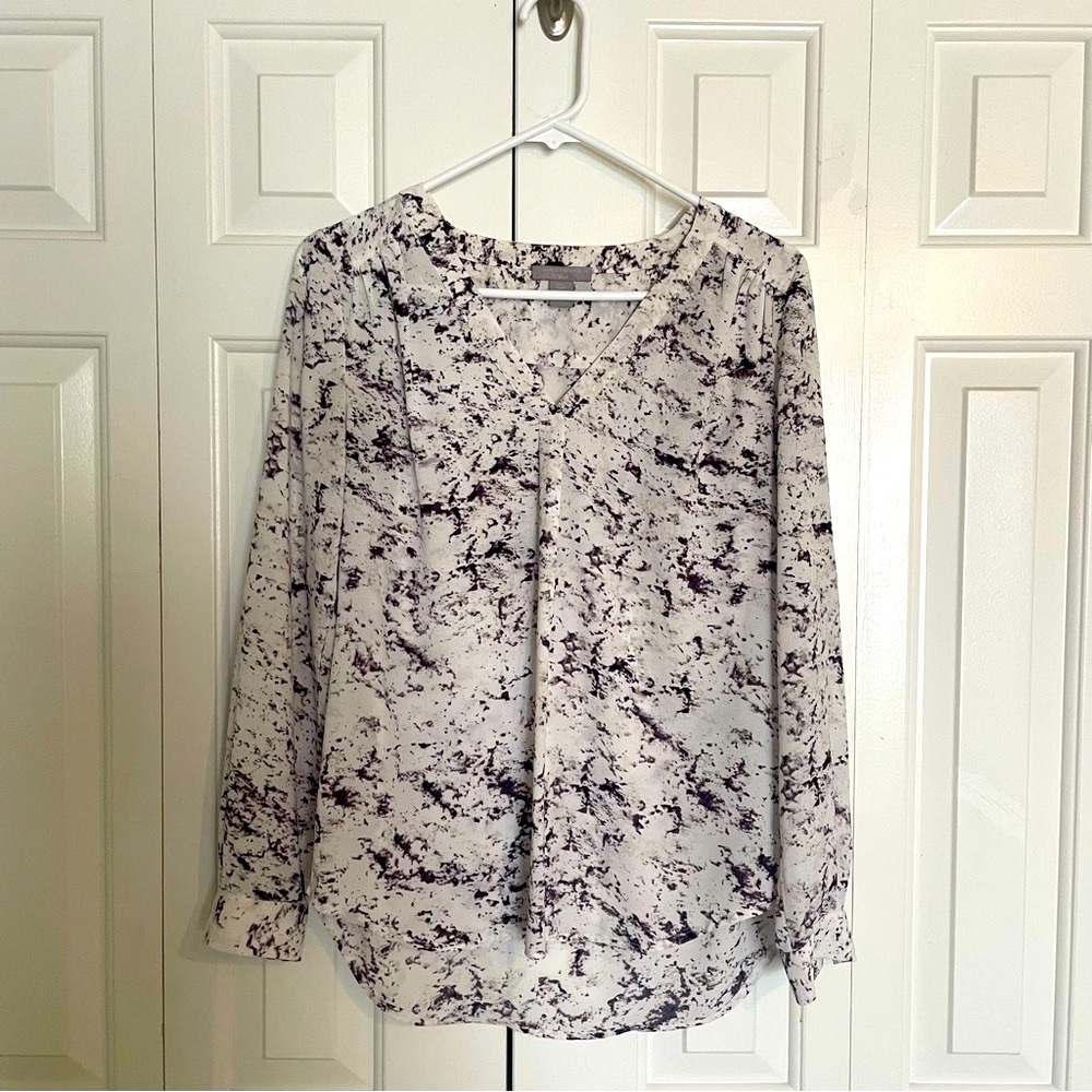 Saint Tropez West Elegant Purple and White Women's Top